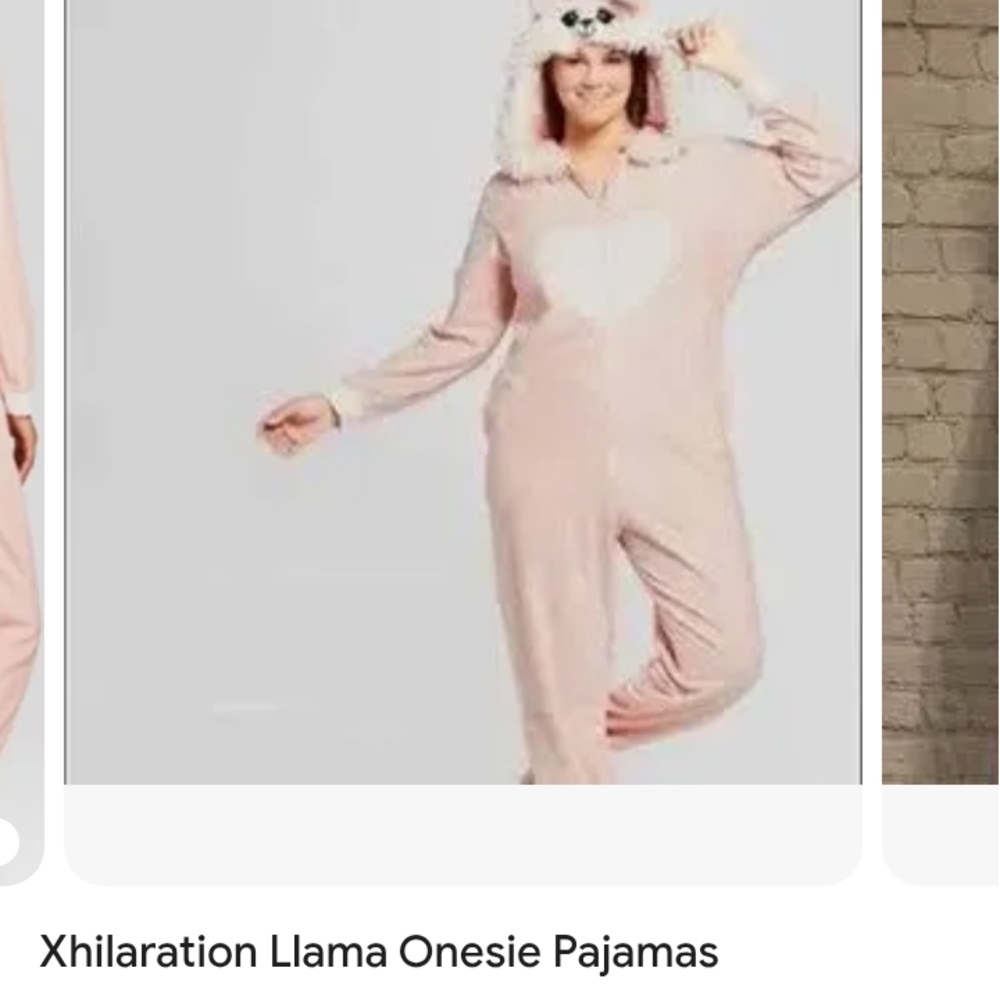Xhilaration Pink Llama Onesie Pajamas
